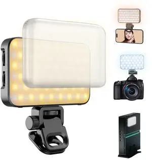 _Mega Brand  Selfie Light with Soft Diffuser & Built-in Stand, Rechargeable Fill Light for Phone iPhone Android iPad Laptop for Makeup TikTok Selfie Vlog