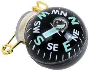 _Mega Brand Pin-On Compass for Outdoor Navigation, Compact and Lightweight Directional Tool for Hiking, Camping, Backpacking, and Survival, Hands-Free Portable Design with Durable Metal Pin