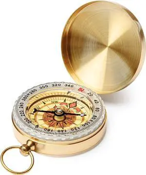 _Mega Brand 1 PCS Camping Survival Compass Metal Compass Kids Compass for Hiking Camping Hunting Outdoor Military Navigation Tool