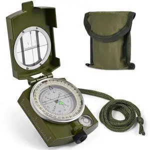 _Mega Brand   Compass, Hiking Compass for Survival with Lensatic  Water-Resistant Durable and Pocket-Sized