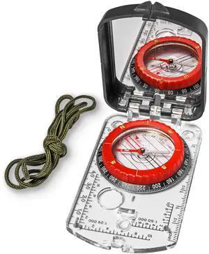 _Mega Brand  Mirror Adjustable Declination - Boy Scout Compass Survival Camping Base Plate Compass Kids Navigation Orienteering Compass Hiking Map Reading Military Compass Backpacking Clinometers