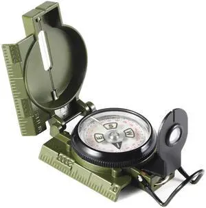 _Mega Brand Multifunctional Military Sighting Navigation Compass with Inclinometer | Impact Resistant & Waterproof Compass for Hiking, Camping
