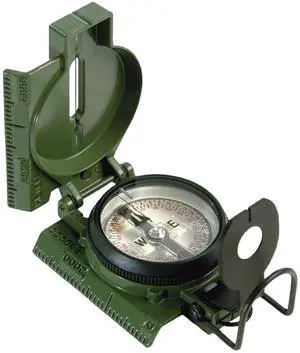 _Mega Brand  Official US Military Tritium Lensatic Compass, Olive Drab Accurate Waterproof Hand Held Compasses with Pouch for Hiking Camping Navigation Survival Backpacking Orienteering