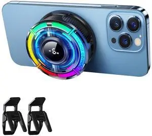 _Mega Brand Cooler for Gaming, Cell iPhone Cooling Fan Hot Weather, Portable RGB Mobile Enfriador para Celular Case, Ventilador para Telefono ipad Keep Phone Cool, for iPhone/Android Series Phone