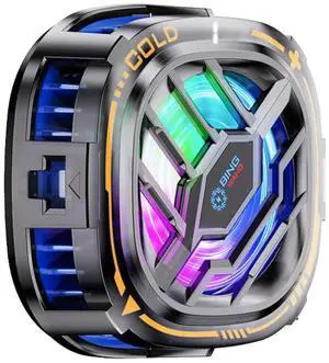 _Mega Brand Magnetic Cell Phone Cooler, RGB Phone Cooling Fan Portable Lightweight Mobile Phone Cooling Fan, Phone Radiator with Larger Cooling Area for Phone/Tablet/IPad (with Digital displays)
