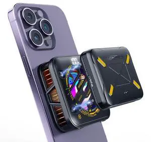 _Mega Brand Mobile Phone Cooling Fan, LED Display Gaming Cooler with Rechargeable Battery, Semiconductor Cooling Technology