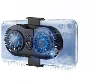 _Mega Brand Phone Cooler, Cellphone Radiator with Dual Semi-Conductor Cooling Chip, Mobile Phones with a Width of 6 to 8 cm for Tiktok Live Streaming, Outdoor Vlog, Mobile Gaming.