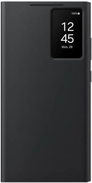_Mega Brand Galaxy S24 Ultra S-View Wallet Phone Case, Protective Cover with Smart Small Screen View, Finger Tap Control, Slim Design, Card Holder Pocket, US Version, EF-ZS928CBEGUS, Black