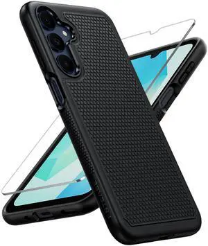 _Mega Brand for Samsung Galaxy A16-5G Case: Dual Layer Protective Heavy Duty Cell Phone Cover with Non Slip Textured Back - Shockproof Rugged Military Grade Drop Protection Bumper Tough Black