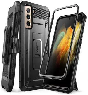 _Mega Brand for Samsung Galaxy S21 5G Case with Satnd (Unicorn Beetle Pro), [Built-in Belt Clip] Heavy Duty Shockproof Protective Phone Case Without Built-in Screen Protector for Galaxy S21, Black