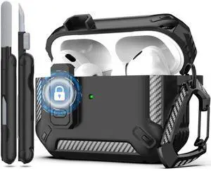 for AirPods Pro 2 Case with Lock Magnetic Lid MagSafe, Black for AirPods Pro 2 Case with Lock Magnetic Lid MagSafe, Black