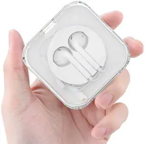 _Mega Brand Earbuds Case Compatible for Apple iPhone/iPad/iPods EarPods, Earphones Cord Organizer Cover Wired Manager Holder Wrap Winder Mini Storage Carrying Cable Management (Earbuds)