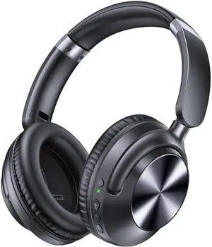 _Mega Brand Hybrid Active Noise Cancelling Headphones 100H Playtime Wireless Bluetooth Over Ear Headphone with Fast Charging Hi-Res Audio Comfort Earcups Headsets for Home Travel Office Phone PC Black