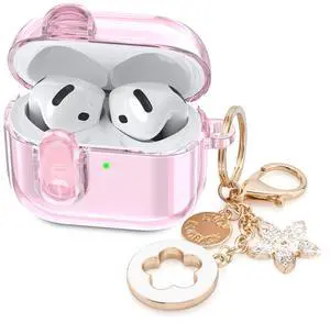 (with Safety Lock) Clear Case Compatible with Cute Apple Airpods 4 Cases 2024 Women, Soft TPU Transparency Air pods 4 Gen Cases iPods 4 Earbuds Case Girl Bling Keychain for Airpod iPod 4th Gen (with Safety Lock) Clear Case Compatible with Cute Apple Airpods 4 Cases 2024 Women, Soft TPU Transparency Air pods 4 Gen Cases iPods 4 Earbuds Case Girl Bling Keychain for Airpod iPod 4th Gen
