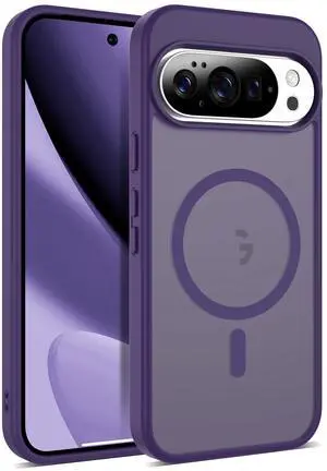_Mega Brand Compatible with Google Pixel 10 Case & Google Pixel 10 Pro Case with Magnetic [Compatible with Mag-Safe] Slim Translucent Matte Phone Cases with Anti-Fingerprint Tech, Purple