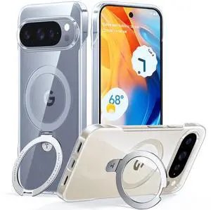 _Mega Brand  Google Pixel 10 Pro XL Case Clear, Fit for MagSafe, Open Edge Frame, Phone Case for Pixel 10 Pro XL with Stand, Ultra Thin Minimalist, Never Yellowing, Shockproof Corner Cover, Clear
