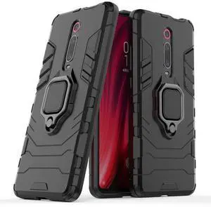 _Mega Brand Compatible with Mi 9T, Redmi K20 (Pro) Case, Metal Ring Grip Kickstand Shockproof Bumper Shell (Works with Magnetic Car Mount) Dual Layer Rugged Cover for Xiaomi Mi 9T,Redmi K20