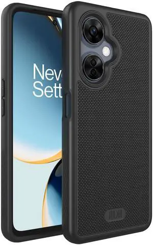 _Mega Brand DualShield Merge Grip Phone Case for OnePlus Nord N30 5G 2023 - Dual Layer, Shockproof, Military Grade, Slim, Non-Slip Heavy Duty Protective Phone Case - Protector Phone Cover-Matte Black