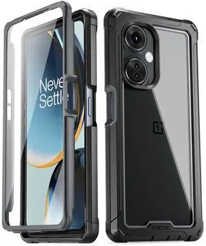 _Mega Brand Guardian Case for OnePlus Nord N30 5G, [20FT Mil-Grade Drop Tested], Full Body Hybrid Shockproof Bumper Cover with Built-in Screen Protector, Black/Clear