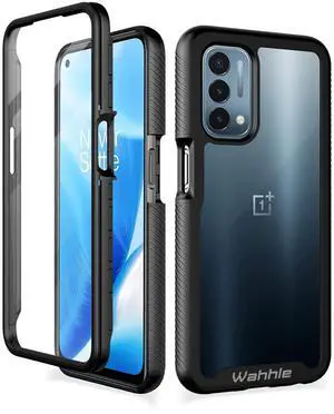 _Mega Brand Oneplus Nord N200 5G Case, Built in Screen Protector Full Body Shockproof Slim Fit Bumper Protective Phone Cover for 1+ Nord N200 5G Men Women-Black/Clear