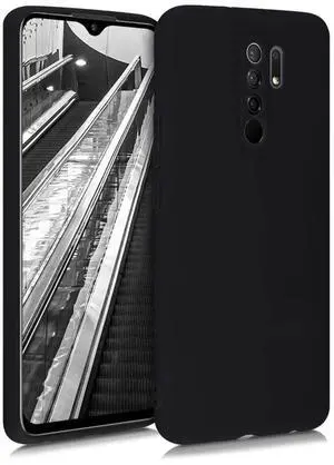 _Mega Brand Case Compatible with Xiaomi Redmi 9 Case - Protective Slim TPU Phone Cover - Soft Matte Finish - Black Matte