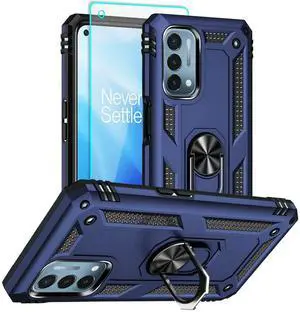 _Mega Brand Oneplus Nord N200 5G Case: Military Grade 16ft Drop Tested, Ring Shockproof Protective Cover with HD Screen Protector, Blue
