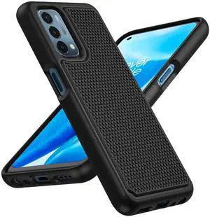 _Mega Brand OnePlus Nord N200 5G Case: Dual Layer Protective Heavy Duty Cell Phone Cover Shockproof Rugged with Non Slip Textured Back - Military Protection Bumper - 6.49inch (Black Black)