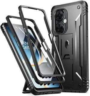 _Mega Brand Revolution Case for OnePlus Nord N30 5G, [20FT Mil-Grade Drop Tested], Full-Body Rugged Dual-Layer Shockproof Protective Cover with Kickstand and Built-in-Screen Protector, Black