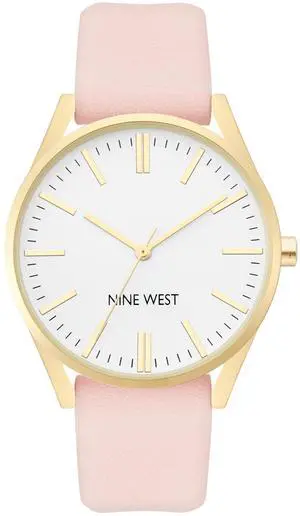 _Mega Brand Women's NW/1994WTPK Gold-Tone and Pastel Pink Strap Watch
