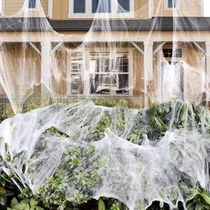 _Mega Brand  1000 sqft Spider Webs Halloween Decorations Bonus with 30 Fake Spiders, Super Stretch Cobwebs for Halloween Indoor and Outdoor Party Supplies