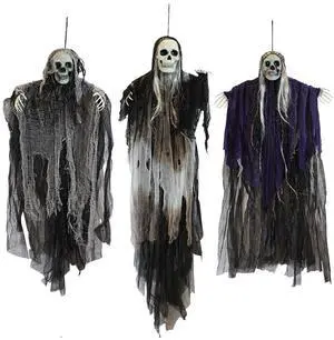 _Mega Brand 3 Pack Hanging Halloween Skeleton Ghosts Decorations, Grim Reapers for Best Halloween Outdoor Decorations