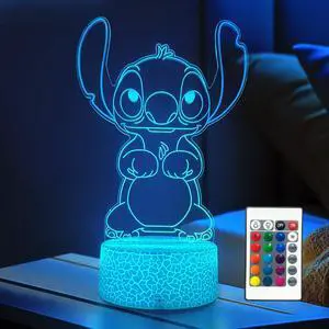 _Mega Brand  Cool Night Light,16 Color Night Light,3D LED Lamp with Smart Remote Control,Boy Gifts for Children's Room Decoration,Christmas Holiday Gifts