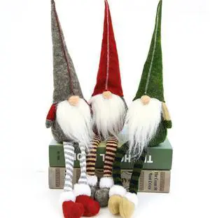 _Mega Brand 3pcs new Christmas decoration long legs Rudolph doll Christmas children gift hotel mall window decoration