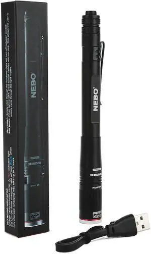 _Mega Brand  INSPECTOR RC Pen Light | 360 Lumens, 3 Light Modes, Rechargeable & AAA Battery Powered LED Flashlight, Waterproof, Compact & Durable, Pocket Clip for EDC, Includes USB Charging Cable