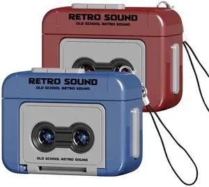 _Mega Brand 2 Pcs Creative Mini Tape Recorder Keychain - Retro Cassette Player Portable Keychain Gifts with Three Chinese Songs - Ornament for Backpacks, Handbags