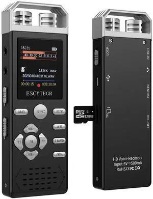 _Mega Brand 144GB Digital Voice Activated Recorder 1536KBPS Audio Voice Recorder with Playback Recording Device Dictaphone Sound Tape Recorder with Password Protection for Lectures,Meetings