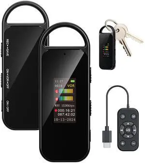 64GB Digital Voice Recorder with Playback, Portable Audio Recording Device for Lectures, Meetings, Interviews, Voice Activated Recorder with Noise Reduction,A-B Repeat,MP3 Player & Password Protection