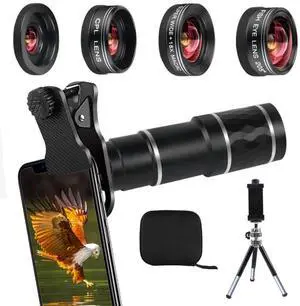 _Mega BrandCamera Lens Kit for iPhone, Android, 20X Telephoto Zoom Lens, Phone Wide Angle & Macro Lens, Fisheye, CPL Lenses Compatible with iPhone 12 11 X Xs XR 8 7 6 Plus Samsung and Other Smartphone