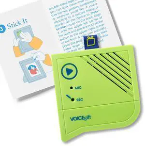 _Mega Brand Voice-Over®, 60-Second Voice Recorder with Playback | Digital Audio Recorder for Back to School Projects, Backpacks, Lunchboxes, Student Gifts & Custom Picture Frames | Green, 1 Pack