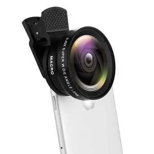 _Mega Brand Phone Camera Lens, Professional Attachment Universal Clip on Cell Phone Photography Camera Attachable Mobile Extra 0.45X Wide Angle 12.5X Super Macro Lens Kit for iPhone Android Smartphone