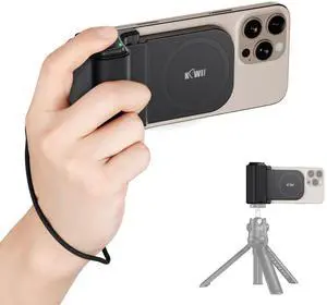 _Mega Brand Magnetic Phone Camera Grip for iPhone 17 Magsafe Handle with Bluetooth Remote & Tripod Mount Adapter for iPhone 16 15 Pro Max Samsung Smartphone Vlog Video Shooting