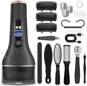 _Mega Brand Electric Callus Remover for Feet,Rechargeable & Waterproof Pedi File, 2-in-1 Wet/Dry Foot Scrubber for Hard Cracked Dead Skin, Portable Pedicure Tool with Professional Grinding Heads