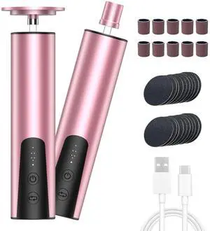 _Mega Brand Wireless Electric Foot Callus Remover(6 Speed), 2 in 1 Rechargeable Electric Foot Sander with Sandpaper Disk, Callus Remover for Feet for Dead Skin, Pedicure Tool for Feet-Pink