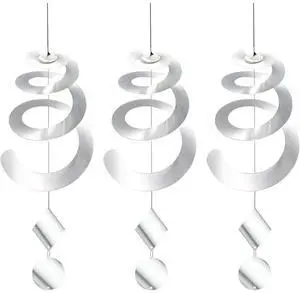 _Mega Brand Bird Spiral Spinner Reflectors with Reflective Scare Discs - Decorative Bird Scare Device to Keep Birds Away Like Woodpeckers, Pigeons and Geese - 3 Pack with Free Hooks