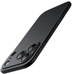 _Mega Brand Slim Case for iPhone 17 Pro 6.3-Inch, Ultra-Thin Lightweight Minimalist Phone Cover with Camera Lens Protection, Matte Anti-Fingerprint Finish (Black)