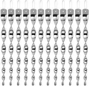 _Mega Brand Woodpecker Rods for House,Bird Reflective Devices Outdoor,Reflective Scare Rods,Bird Reflectors for OutsideChristmas Reflector Strip Hanging Home As Decoration (12PCS)