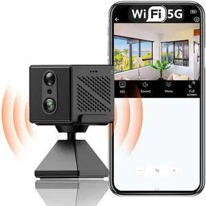 _Mega Brand 5G 4K Wireless Security Camera WiFi Mini Home Camera Small Nanny Cam Portable Indoor Secret Tiny Video Security Cameras,100 Days Standby Battery Life Motion Detection Night Vision