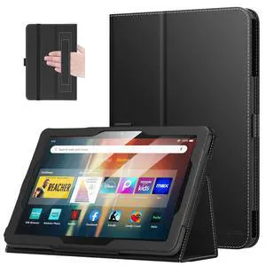 _Mega Brand Case Fits Amazon Kindle Fire HD 8 & 8 Plus Tablet (12th Generation/10th Generation, 2024/2022/2020 Release) 8", Slim Folding Stand Cover with Auto Wake/Sleep, Black
