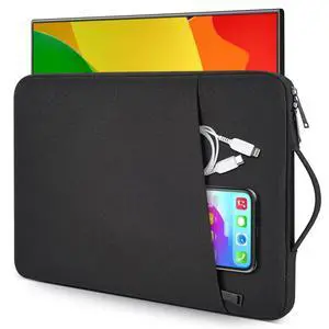 _Mega Brand Portable Monitor Case 15.6 Inch, Protective Carrying Sleeve for MNN ForHelp KYY InnoView VILVA COOLHOOD ViewSonic HotYeah KOORUI QQH Zenscreen 15.6" Portable Monitor Computer Bag,Black