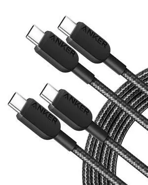 _Mega Brand USB C to USB C Cable,Type-C Charger Fast Charging Cord (6FT,2Pack) for iPhone 17/16 Series,iPad Air 4,MacBook Pro 2022 and More (USB 2.0,Black)